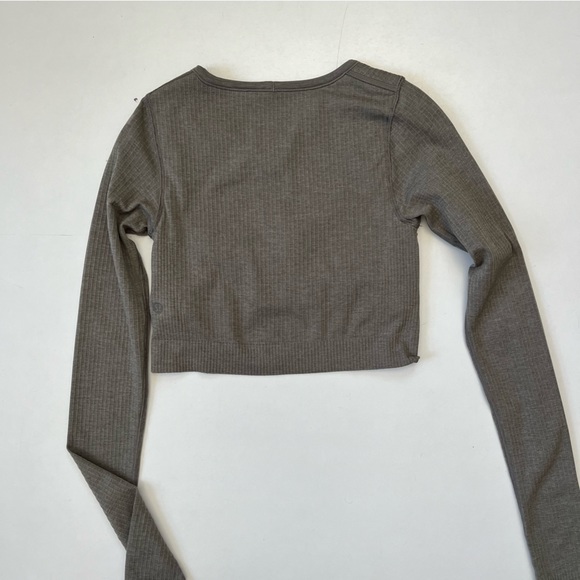 Lululemon Ebb To Street Cropped Long Sleeve in Rover - Picture 5 of 7